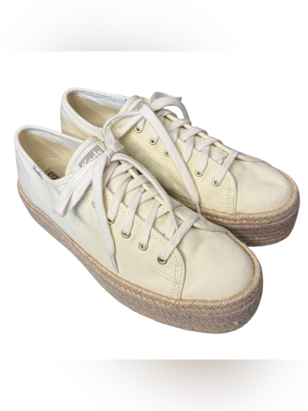 Keds Women’s Triple Up Canvas Jute Foxing Lace Up Platform Sneakers